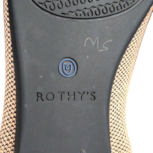 Rothy's Womens Size 6.5 Tan Black The Point Dune Cap Toe Slip On Loafer Flats - Picture 7 of 9